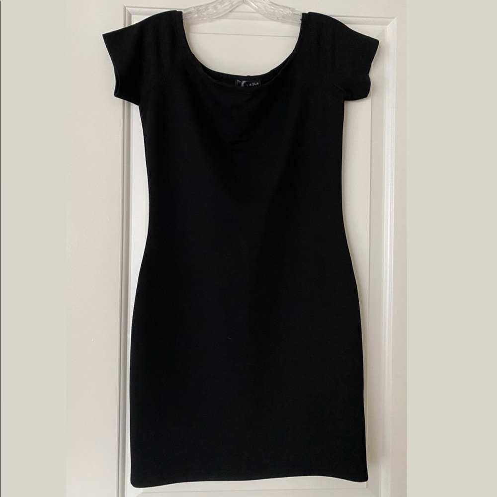 Off-the-shoulder Aqua bodycon dress